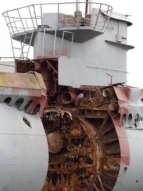 Das Boot - u534 | U-534 - Sliced for transport.. | Dave P | Flickr Submarine Museum, Das Boot, German Submarines, Abandoned Ships, Military Artwork, Navy Aircraft, Military Heroes, Navy Ships, Tall Ships