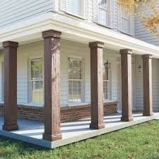 Columns & Accessories at Lowes.com Wood Column Wrap, Wood Porch Columns, Porch Column Wraps, House Columns, Exterior Columns, Front Porch Columns, Columns (home), Column Wraps, Faux Iron