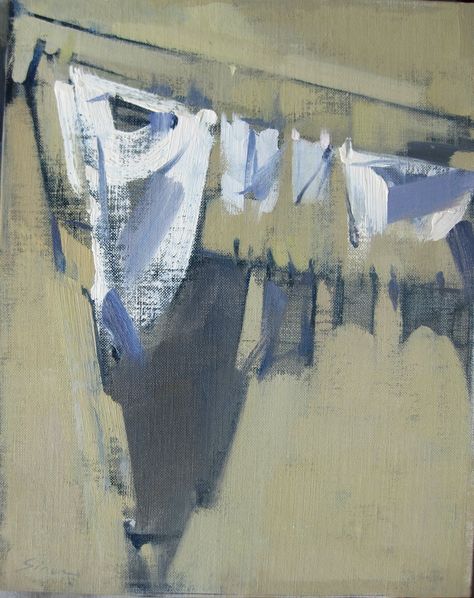 Maggie Siner, Laundry Art, Clothes Hanging, Paintings I Love, Love Painting, Clothes Line, Still Life Painting, Art Plastique, Abstract Landscape