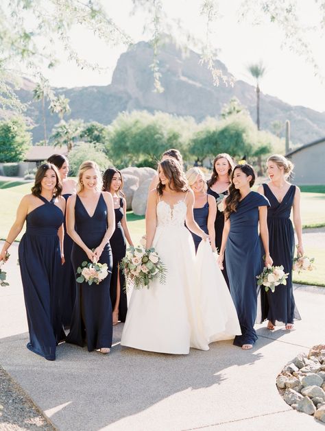 Shades Of Navy Bridesmaid Dresses, Mismatch Navy Bridesmaid Dresses, Dark Navy Bridesmaids, All Navy Bridal Party, Velvet Blue Bridesmaid Dresses, Navy Mix And Match Bridesmaid Dresses, Mixed Navy Bridesmaid Dresses, Navy Mismatched Bridesmaids, Navy Wedding Aesthetic