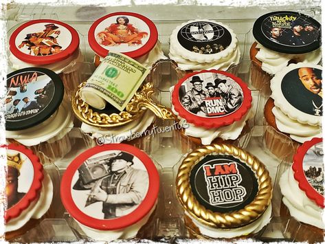 I am Hip Hop! 90's era! Back then, Hip Hop was real..... #Salute Hip Hop Cupcake Ideas, 90s Hip Hop Birthday Cake, 90s Hip Hop Cake Ideas, 90s Hip Hop Party Ideas, Ganster Party, Hip Hop Cake, Hip Hop Birthday Cake, 90s Cake, Bday Food