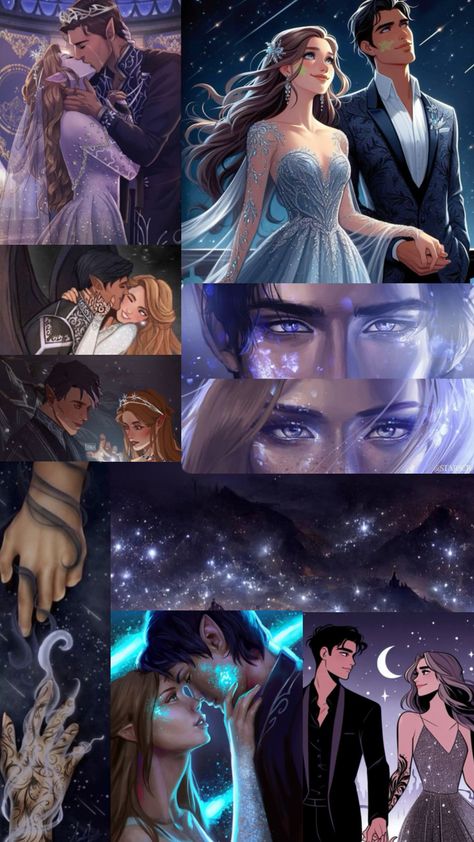 #acotar #feysand #feyre #rhys #velaris #starfall Velaris Starfall, Book Fandoms Unite, Shannara Chronicles, Black Hair Blue Eyes, Feyre And Rhysand, Fantasy Romance Books, The Last Avatar, Sarah J Maas Books, Cast Stranger Things