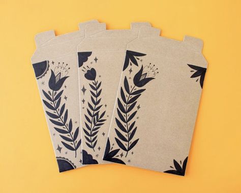 Rigid Mailer Packaging Ideas, Mailer Packaging Ideas, Shipping Packaging Ideas, Mailer Packaging, Handmade Prints, Etsy Packaging, Artist Prints, Lino Cuts, Handmade Packaging