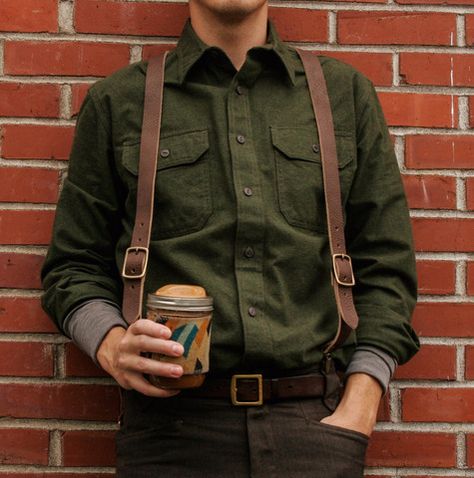 Leather Suspenders by Hovden Formal Farm Wear. Made in Portland. Suspenders Outfit, Fashion Formal, Farm Clothes, Suspenders Men, Leather Suspenders, Formal Mens Fashion, Mens Fashion Smart, Mens Fashion Rugged, Classy Photography