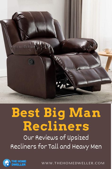 Luckily, we’ve done the research so you can pick that perfect recliner, just for you, whether you are tall or carrying some extra weight (or both!). This overstuffed chair provides extra comfort while also providing support for your head, back, feet, and lumbar. The backrest can recliner up to 145 degrees. #recliners #heavymenchair #bestreviews Walmart Message And Heat Recliner, Lsnuggler Power Recliner, Oversized Power Lift Recliner, Theater Recliners, Zero Gravity Recliner, Big Chair, Heavy Weight, Big Men, Recliner Chair