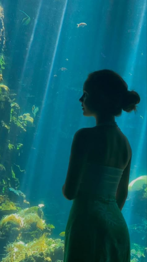 Person In Aquarium, Aquarium Pics Ideas, Aquarium Portrait Photography, Monterey Bay Aquarium Outfit, Cute Aquarium Pictures, Aquarium Photoshoot Photo Ideas, Aquarium Outfit Ideas Summer, Aquarium Pose Ideas, Aesthetic Aquarium Photos