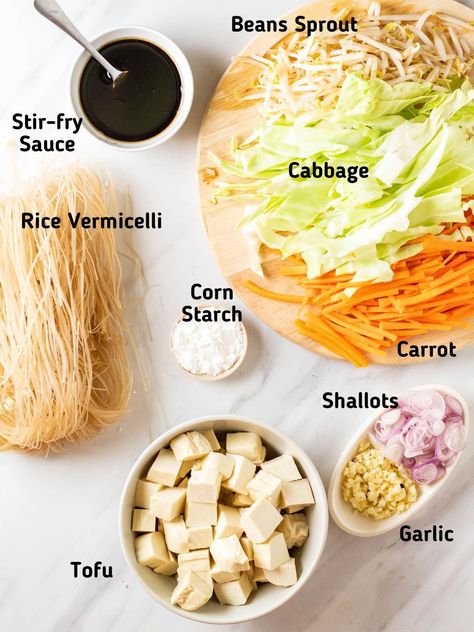 Fry Rice, Vermicelli Recipes, Rice Noodle Recipes, Cellophane Noodles, Rice Noodles Stir Fry, Cabbage Rice, Healthy Asian Recipes, Stir Fry Rice, Vermicelli Noodles