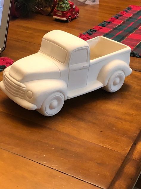 ceramic bisque10x6 Ceramic Truck, Clay Car, Ceramic Car, Clay Crafts For Kids, Clay Magnets, Ceramic Molds, Cerámica Ideas, Diy Ceramic, Tanah Liat