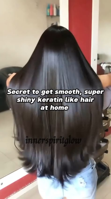 Get smooth and super shiny keratin like hair at home | hair keratin treatment at home | haircare | smooth shiny hair how to get | smooth shiny hair mask | smooth shiny hair #innerspiritglow #smoothshinyhair #hairkeratintreatment #keratinhairtreatment #homehaircare #shinyhairmask #diyhaircare #healthysmoothhair Keratin Mask Hair, Silky Hair Remedy At Home, Smooth Silky Hair Home Remedies, How To Get Soft Smooth Silky Hair, Hair Care Tips For Smooth Hair, Home Remedy For Smooth Hair, Hair Mask For Growth And Shine, Dry Coarse Hair Remedies, Shiny Hair Natural Remedies