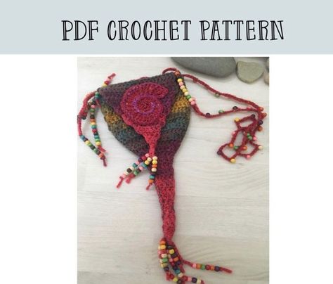 Excited to share this item from my #etsy shop: PDF Crochet pixie bag pattern-  stash bag pattern - purse crochet pattern - bag pattern - boho crochet pattern - hippy crochet Boho Crochet Patterns, Crochet Belt, Crochet Festival, Hippie Crochet, Confection Au Crochet, Mode Crochet, Pattern Purse, Aran Weight Yarn, Freeform Crochet