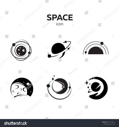 Space Logo Ideas, 2022 Logo Design, Planet Logo Design, Space Symbols, Space Logo Design, Space Branding, Astronomy Design, Galaxy Logo, Sky Logo