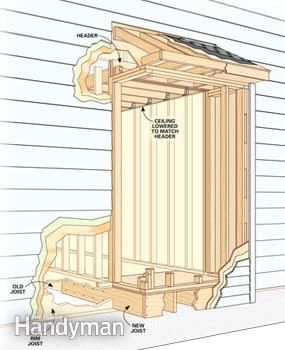 Cramped bath? Add a bump-out addition and learn about the magic of six square feet! Window Bump Out, Bump Out Addition, Mudroom Addition, Bump Out, Bathroom Addition, Remodeling Mobile Homes, Home Addition, Room Additions, Building A Deck