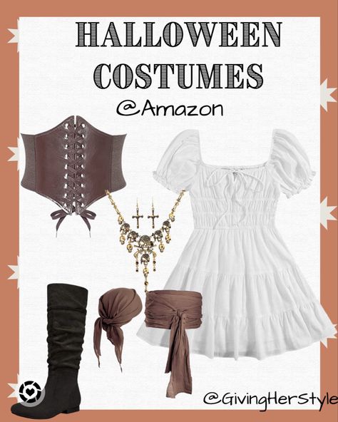 Zarina Pirate Fairy Costume Diy, Amazon Pirate Costume Diy, Diy Woman’s Pirate Costume, Diy Women Pirate Costume, Diy Womens Pirate Costume Ideas, Diy Pirate Outfit Women, Pirate Outfit Simple, Pirate Costume Ideas For Women Diy, Quick Halloween Costume Ideas