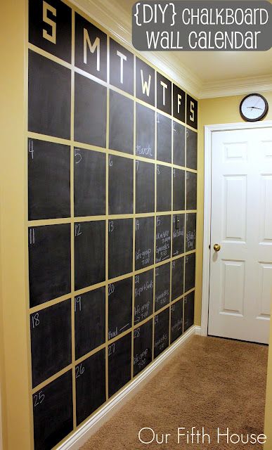 A Wall Sized Calendar for Managing Our Daily Chaos Chalkboard Wall Calendars, Chalkboard Calendar, Mini Loft, Diy Chalkboard, Chalkboard Wall, Chalkboard Paint, Home Organization Hacks, Workout Rooms, My New Room