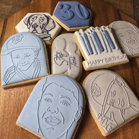 Some portrait cookies to celebrate a 30th birthday! Follow this page for endless calm cookie-content 🍪 #birthday #portrait #birthdaycookies #cookieartist #homebaker #sugarcookies #smallbusiness Portrait Cookies, Birthday Cookies, 30th Birthday, Sugar Cookies, Celebrities, Birthday, On Instagram, Quick Saves, Instagram