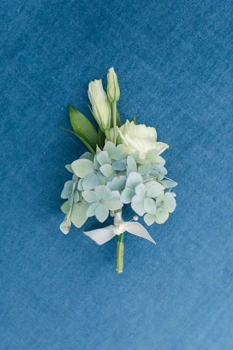 Hydrangea Groom Boutonniere, Blue Hydrangea Wedding Boutonniere, Gardenia And Hydrangea Bouquet, White Rose And Blue Hydrangea Boutonniere, Tiffany Blue Wedding Flowers, Simple Hydrangea Bouquet, Hydrangea Corsage Wrist, Light Blue Hydrangea Bouquet, Hydrangea Boutineer