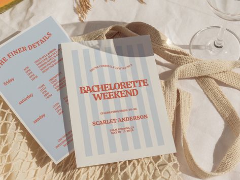 "Set the tone for your bachelorette party on the coast with this easy to edit and customizable bachelorette invitation and itinerary template!  Get instant access, edit, and send to the printer! Better yet, it can be sent as an evite over text/email instead to save time and $. Customize all the details including the heading, object placement and colors! Looking for something specific in this style? DM us for custom matching items! Deluxe version - https://etsy.me/3pPXL85 Matching sign - https://tinyurl.com/y7yeh2c9 ✨DM us for matching shirts, crewnecks and other merch! _ _ _ _ _ _ _ _ _ _ _ _ _ _ _ _ _ _ _ _ _ _ _ _ _ _ _ _ _ _ _ _ _ WHY BUY A TEMPLATE? ✅Instant access to Canva editor ✅No software downloads needed ✅Edit fonts, colors, elements, photo and placement ✅Template never expires ✅ Coastal Bachelorette, Hamptons Ny, Charleston Bachelorette, Last Toast On The Coast, Bachelorette Invite, Bachelorette Weekend Invitations, Bachelorette Invitation, Bachelorette Itinerary, Coastal Theme