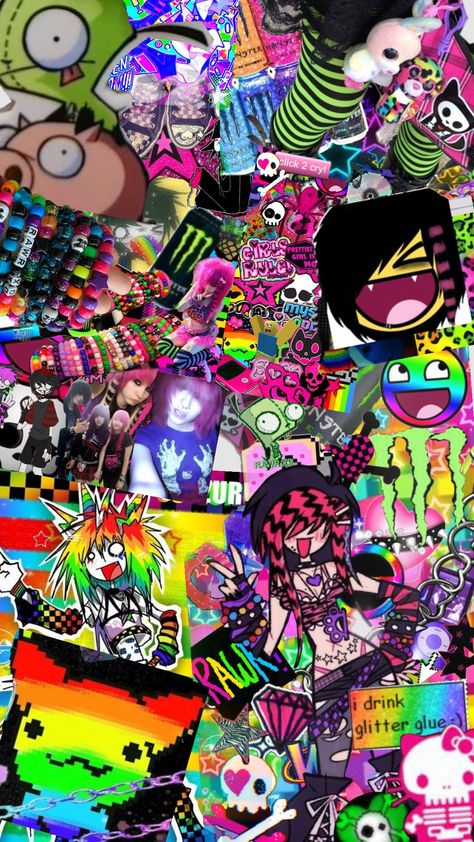 #scenecore #scene Scene Halloween Pfp, Scene Stickers Png, Scene Kid Background, Scene Kids Aesthetic, Scene Moodboard, Scene Kid Pfp, Invader Zim Scene, Scenecore Background, Scene Emo Wallpaper