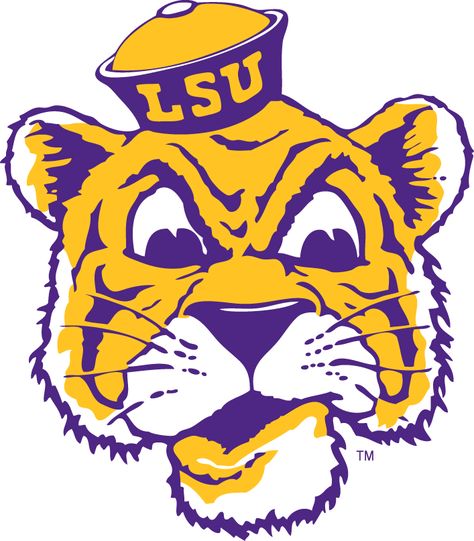 LSU Tigers Primary Logo (1955-1966) - SportsLogos.Net Lsu Tigers Art, Lsu Tigers Logo, Lsu Tigers Football, Background Style, Tiger Wallpaper, Lsu Football, Tiger Football, Geaux Tigers, Louisiana State University