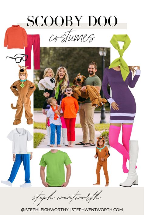 Scooby Family Costume, Easy Scooby Doo Costume, Scobby Dobby Doo Costume Family, Scooby Doo Family Costumes, Scooby Doo Costumes Group, Halloween Scooby Doo, Scooby Doo Gang Costumes, Scooby Doo Trunk Or Treat, Scooby Doo Diy Costume