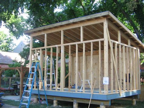 12x16 house designs | Got the roof deck on finally. Currently covered with full coverage ... Build A Shed, Diy Storage Shed, Modern Shed, Lean To Shed, Storage Shed Plans, Diy Shed Plans, Shed Plan, Roof Architecture, Backyard Sheds