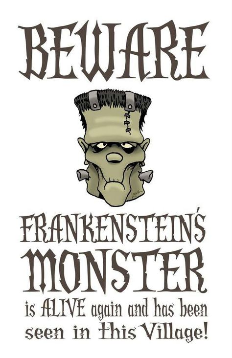 Frankenstein Halloween, Frankenstein's Monster, Halloween Drawings, Theme Halloween, Halloween Pictures, Halloween Signs, Halloween Props, Halloween Printables, Halloween Cards