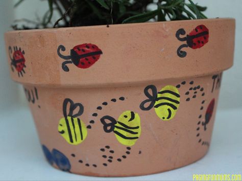 Footprint Flower Pot, Mothers Day Flower Pot, Thumbprint Art, Footprint Craft, Thumb Print, Thumb Prints, Flower Pot Crafts, Decorated Flower Pots, Toddler Art