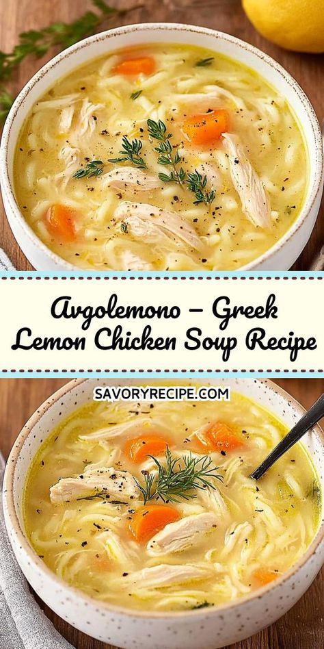 Craving something light yet satisfying for dinner? Avgolemono, the classic Greek Lemon Chicken Soup, is not only delicious but also nutritious. Enhance your Mediterranean dinner ideas with this easy-to-follow recipe. Be sure to save it for your next family gathering or cozy night in! Authentic Greek Lemon Chicken Soup, Lemon Chicken Orzo Soup With Egg, Mediterranean Chicken Soup Recipe, Avalemono Soup, Greek Lemon Soup Orzo, Greek Lemon Soup Orzo Rotisserie Chicken, Chicken Lemon Soup Recipes, Mediterranean Lemon Chicken Soup, Chicken Lemon Rice Soup Crockpot