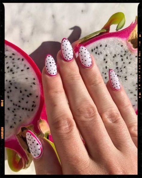 Dragon Fruit Nails Dragon Fruit Nails, Fruit Nails, Dragon Fruit, Nail Inspo, Manicure, Fruit, Nails