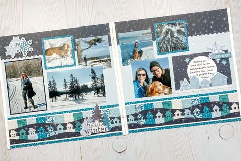 Easy Piecey: Border Recipe For Tonal Scrapbook Borders – Creative Memories Blog Scrapbooking Borders, Winter Scrapbook Layouts, Fall Scrapbook Layouts, Winter Scrapbooking, Christmas Scrapbook Pages, Scrapbook Design Layout, Maker Ideas, Scrapbook Design, Christmas Scrapbook Layouts