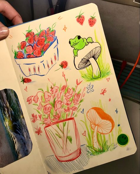 Sketch Book Journals, Sketch Book Ideas Aesthetic Cute, Funky Sketchbook Ideas, Cool Sketch Book Pages, Cute Sketchbook Pages, Book Art Drawing Sketchbook Pages, Sketch Inspo Sketchbook Ideas, Mini Sketchbook Ideas, Sketchbook Pages Ideas