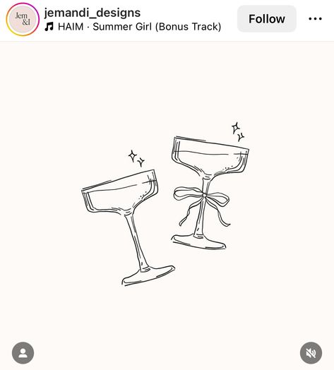 Alcohol Glass Drawing, Matching Margarita Tattoo, Champagne Tattoos, Winery Tattoo, Mimosa Tattoo Drink, Cocktail Sketch Art, Fine Line Wine Tattoo, Mini Wine Glass Tattoo, Prosecco Glass Tattoo