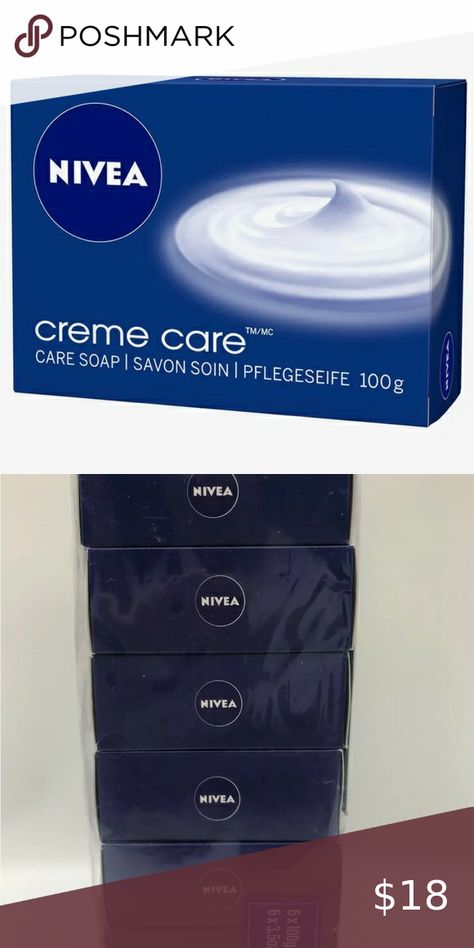 NIVEA Creme Care Soap 6-pk Bars Boxed 100g NEW!!! The Original, Soap, Bar, Closet