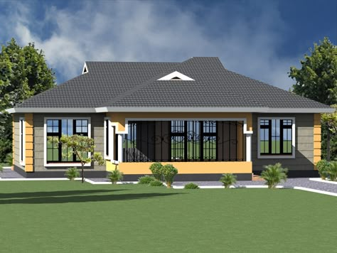 BEST House plans in Kenya 1 house plans in kenya House Designs In Kenya, Modern Bungalow House Design, 3 Bedroom Bungalow, Bungalow Style House, Three Bedroom House Plan, House Plans With Photos, Bungalow Floor Plans, Barn House Design, Bungalow Style House Plans