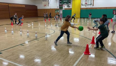 Bowling Pe Games, Bowling Activities, Physed Games, Monday Activities, Bowling Games For Kids, Bootcamp Games, Pe Games Elementary, Rally Games, Exercise Tools