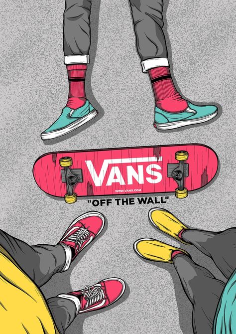 Vans Graphic Design, Skateboard Wallpaper Aesthetic, Vans Poster, Adidas Illustration, Vans Ad, Skateboarding Pictures, Skateboarding Poster, Animations Wallpapers, Nike Prints