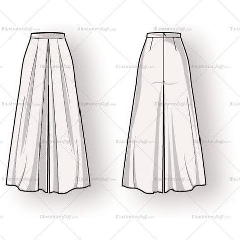 Women's Long Pleated Skirt Fashion Flat Template: Pleated Skirt Illustration, Skirt Illustration, Fashion Flat Template, Outfit Ideas Drawing, Fashion Illustration Template, Fashion Sketch Template, Fashion Design Jobs, High Waist Pleated Skirt, Long Pleated Skirt