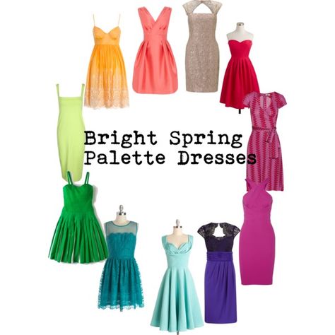 #brightspring    Created in the Polyvore iPhone app. http://www.polyvore.com/iOS Bright Spring Palette, Kara Swanson, Bright Spring Outfits, Paintbox Spring, Clear Spring Palette, Warm Spring Outfits, Spring Party Outfit, Polyvore Spring, Spring Bright