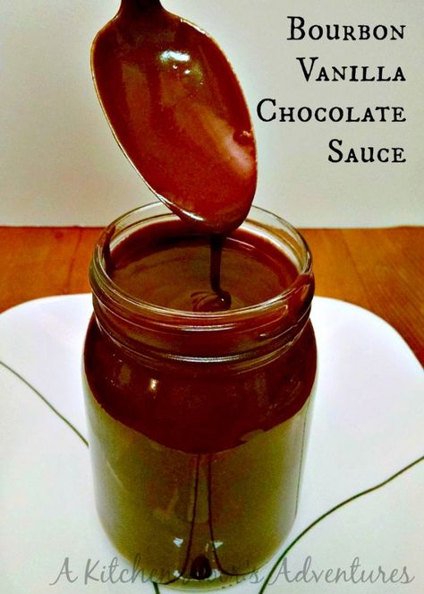 Chocolate Sauce Recipe, Bourbon Chocolate, Chocolate Sauce Recipes, Corn Dog Muffins, Bourbon Sauce, Glaze For Cake, Sweet Sauces, Chocolate Bourbon, Dry Rubs