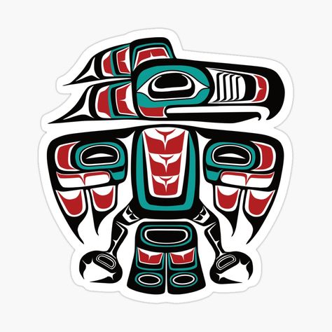 "Haida Tlingit Native Raven Totem" Poster by Beltschazar | Redbubble Arte Haida, Raven Totem, Rabe Tattoo, Alaska Art, Pacific Northwest Art, Haida Art, Raven Art, Orca Whales, Traditional Artwork