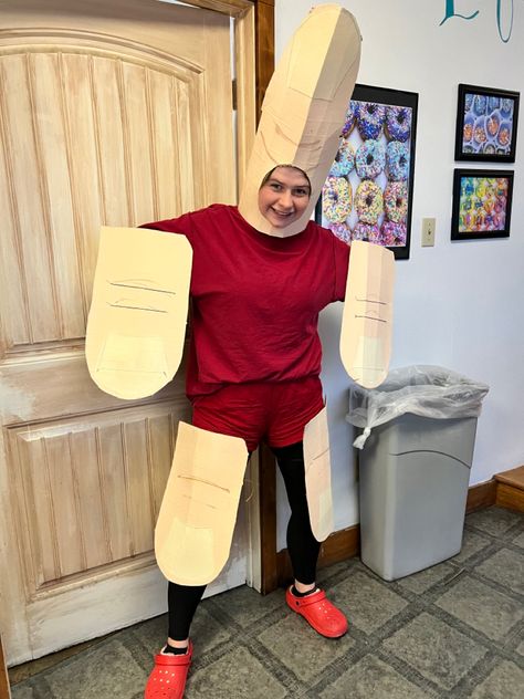 A person wearing a costume of a thumb thumb (creature from spy kids movie who is made of thumbs wearing a red jumpsuit) Thumb Thumb Costume, Spy Kids Thumb, Spy Kids Costume, Thumb Costume, Spy Kids Movie, Birthday Costume, Kids Movie, Spy Kids, Trendy Halloween Costumes