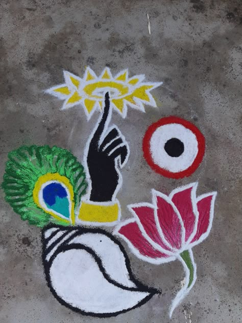 Jagannath Rangoli Design, Jaganath Rangoli, Jagannath Rangoli, Portrait Rangoli, Blouse Painting, 3d Rangoli, Jay Jagannath, Very Easy Rangoli Designs, Rangoli Designs Simple Diwali