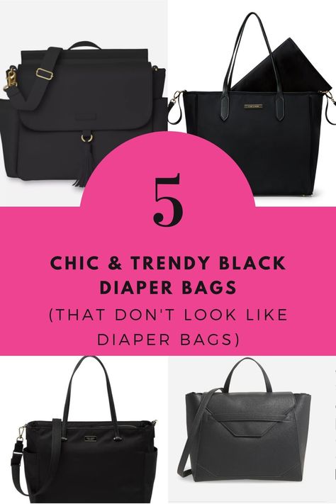 Looking for a diaper bag that doesn't look like one? I'm on a mission to find some chic black bag options! #diaperbags #momstyle Black Tote Diaper Bag, Luxury Diaper Bag, Honest Baby Products, Diaper Bag Organization, Best Diaper Bag, Reversible Tote Bag, Stroller Straps, Diaper Bag Tote, Baby Changing Bags