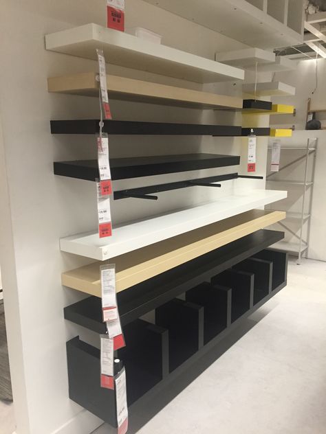 Lack Ikea Wall Shelf, Ikea Shelf Lack, Ikea Wall Shelves Bedroom, Lack Ikea Ideas, Ikea Lack Shelf Ideas, Ikea Lack Shelf, Ikea Studio, Lack Shelves, Ikea Lack Wall Shelf