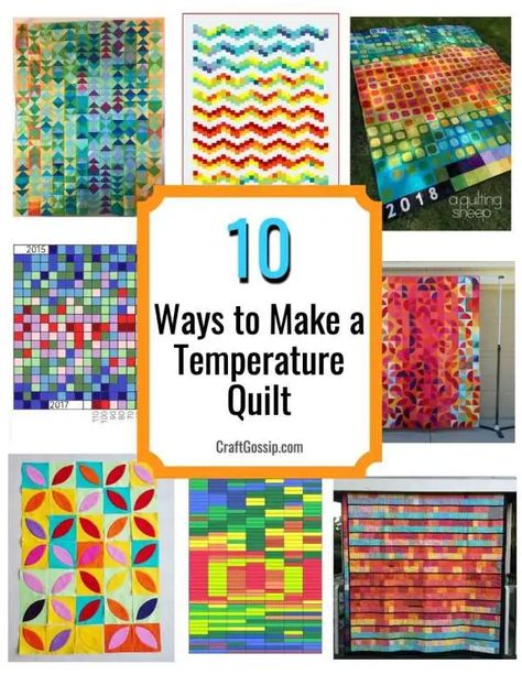 10 Ways to Make a Temperature Quilt – Quilting Temperature Quilts, Temperature Quilt, Craft Ideas For Beginners, Temperature Blanket, Quilt Modernen, Baby Sewing Patterns, Quilts Ideas, Patchwork Quilting, Girls Quilts