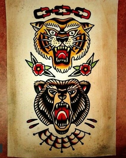 Traditional Bear Tattoo, Old School Sleeve, Bear Tattoo Designs, Traditional Sleeve, Traditional Tattoo Sleeve, Bear Tattoos, Old School Tattoos, Geniale Tattoos, Old School Tattoo Designs