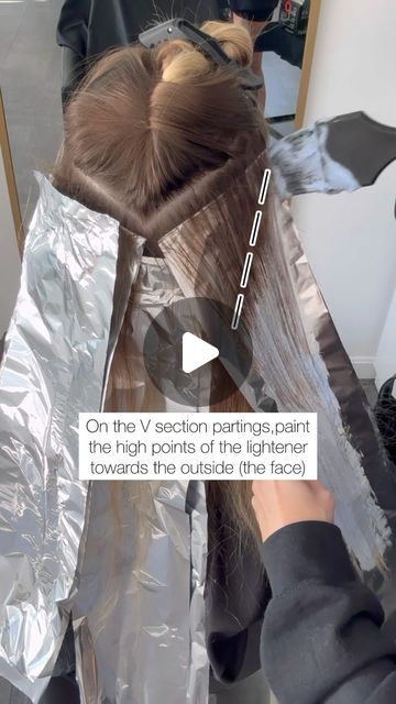 Foliage Placement Techniques, Balayage Hair Videos Technique, How To Section Hair For Balayage, Foilage Technique Hair, Braided Balayage Technique, Foils Hair Blonde, Balayage Hair Diy, Easy Balayage, Highlighting Hair At Home