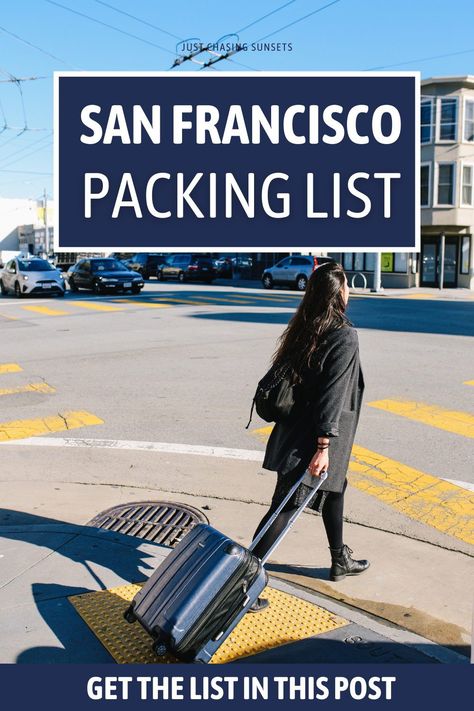 Do you need help with your San Francisco packing list? The weather in San Francisco is unique, but with the right packing list, you'll be comfortable during your entire trip to San Francisco. This San Francisco travel guide shares exactly what to wear in San Francisco for all seasons! San Francisco Work Outfit, Packing For San Francisco, San Francisco Packing List Fall, What To Wear In San Francisco In October, San Francisco Travel Outfit, San Francisco Packing List, San Francisco Outfit, Summer In San Francisco, San Francisco Vacation