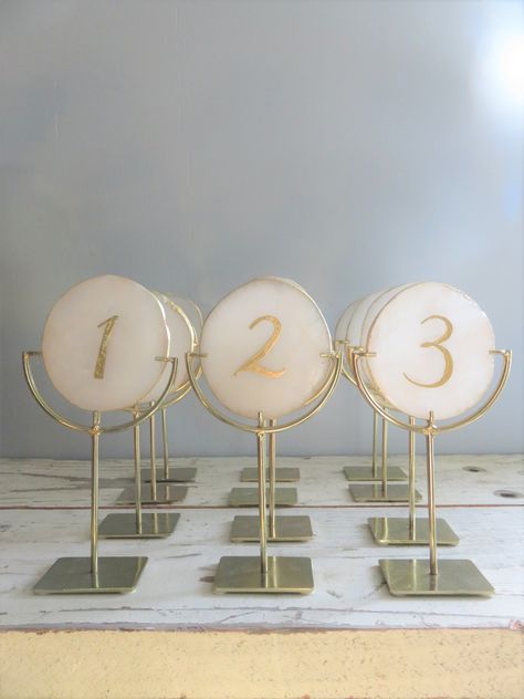 Crystal Table Numbers, Agate Table Numbers, Large Table Numbers, Silver Table Numbers, Vintage Wedding Table Numbers, Stone Table Numbers Wedding, Table Markers Wedding, Wedding Signage Design, Cafe Equipment