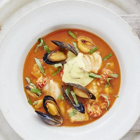 Mary Berry's Bouillabaisse recipe Boulibaisse Recipe, Boullibase Recipe, Seafood Bouillabaisse, Balance Eating, Bouillabaisse Recipe, Seafood Ideas, Meat Board, Grilled Sardines, Mary Berry Recipe